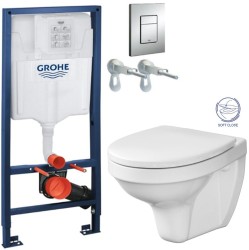 Rapid SL pro závěsné WC 38528SET s chromovou deskou + WC CERSANIT DELFI + SOFT SEDÁTKO (38772001 DE2)