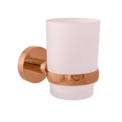 RAV Slezák - COLORADO - Kúpeľňový doplnok Držiak kefiek sklenený, Zlatá Ružová - kartáčovaná COA0201ZRK (COA0201ZRK)