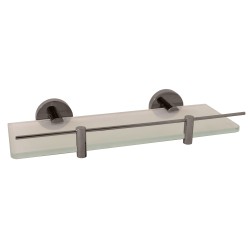 RAV Slezák - COLORADO - Kúpeľňový doplnok Polička sklenená 300 mm, Metal Grey - kartáčovaná COA0900/30MGK (COA0900/30MGK)
