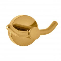 RAV Slezák - COLORADO - Kúpeľňový doplnok Vešiačik dvojitý, Zlatá - kartáčovaná COA0102ZK (COA0102ZK)