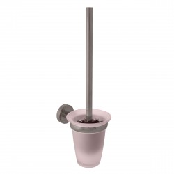 RAV Slezák - COLORADO - Kúpeľňový doplnok WC kefa, sklenená miska, Metal Grey - kartáčovaná COA0500MGK (COA0500MGK)