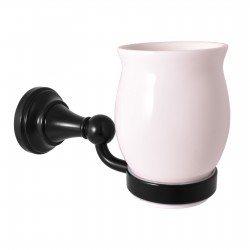 RAV Slezák - Držiak kefiek keramika čierna matná Kúpeľňový doplnok MORAVA RETRO, Farba: čierna matná (MKA0201CMAT)