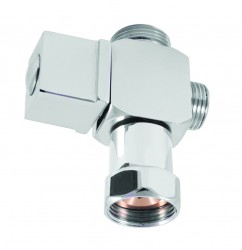 RAV Slezák - Keramický prepínač hranatý k sprchovacím tyčiam, Farba: chróm (MD0682)