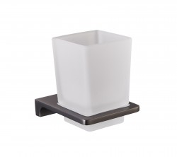 RAV Slezák - NIL - Kúpeľňový doplnok Držiak kefiek sklenený, Metal Grey NLA0201MG (NLA0201MG)