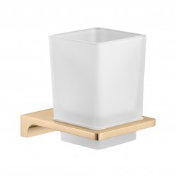 RAV Slezák - NIL - Kúpeľňový doplnok Držiak kefiek sklenený, Zlatá - lesklá NLA0201Z (NLA0201Z)