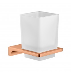 RAV Slezák - NIL - Kúpeľňový doplnok Držiak kefiek sklenený, Zlatá Ružová - kartáčovaná NLA0201ZRK (NLA0201ZRK)