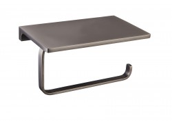 RAV Slezák - NIL - Kúpeľňový doplnok Držiak toaletného papiera s odkladacou poličkou, Metal Grey NLA0403MG (NLA0403MG)