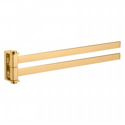 RAV Slezák - NIL - Kúpeľňový doplnok Držiak uterákov otočný, Zlatá - kartáčovaná NLA0602ZK (NLA0602ZK)