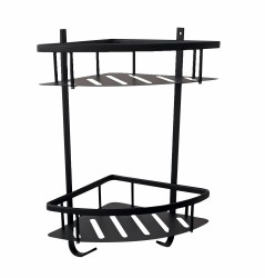 RAV Slezák - Rohová polička dvojitá, Farba: čierna matná (YUA0800CMAT)