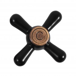 RAV Slezák - Rúčka MORAVA RETRO čierna matná/stará mosadz, Farba: čierna matná/stará mosadz, Rozmer: teplá (KR1002CMATSM)