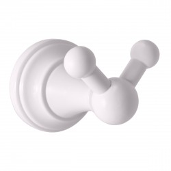 RAV Slezák - Vešiačik dvojitý biely Kúpeľňový doplnok MORAVA RETRO, Farba: biela (MKA0102B)