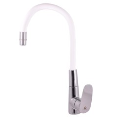 RAV Slezák - Vodovodné batérie drezová s flexibilným ramienkom AMUR, Farba: chróm / biela, Rozmer: 3/8 '' AM719.0 / 10B