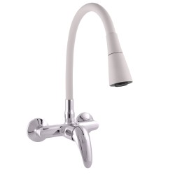 RAV Slezák - Vodovodné batérie drezová s flexibilným ramienkom SÁZAVA, Farba: chróm / sivá, Rozmer: 100 mm, Typ rúčky: SA002.0 / 13S SA002.0 / 13S