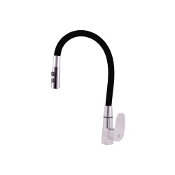 RAV Slezák - Vodovodné batérie drezová s flexibilným ramienkom so sprchou AMUR, Farba: chróm / čierna, Rozmer: 1/2 '' AM719.5 / 12C