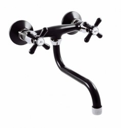 RAV Slezák - Vodovodné batérie drezová / umývadlová MORAVA, Farba: čierna matná / chróm, Rozmer: 150 mm MK101.5 / 21CMATC