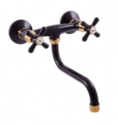 RAV Slezák - Vodovodné batérie drezová / umývadlová MORAVA, Farba: čierna matná / zlato, Rozmer: 100 mm MK101.0 / 21CMATZ