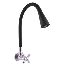 RAV Slezák - Vodovodné batérie na jednu vodu s flexibilným ramienkom, Farba: chróm / čierna MK192 / 13