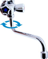 RAV Slezák - Vodovodné batérie umývadlová / drezová zo steny pre nízkotlakové ohrievače, Farba: chróm, Rozmer: pripojenie na flexi hadice EN001 / 21