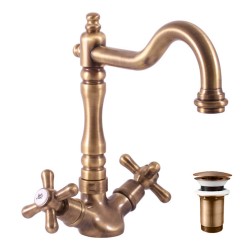 RAV Slezák - Vodovodné batérie umývadlová s výpustom click-clack MORAVA STARÁ MOSADZ, Farba: stará mosadz, Rozmer: 1/2 '' MK121.5 / 8SM