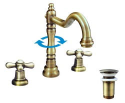 RAV Slezák - Vodovodné batérie umývadlová s výpustom click-clack MORAVA STARÁ MOSADZ, Farba: stará mosadz, Rozmer: 1/2 '' (MK132.5SM)