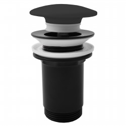 RAV Slezák - Výpusť umývadlová CLICK-CLACK 5/4 s keramickou zátkou čierna matná, Farba: čierna matná (MD0485-1CMAT)
