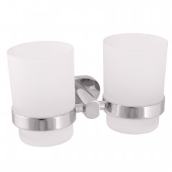 RAV Slezák - YUKON - Kúpeľňový doplnok Dvojitý držiak kefiek sklenený, Chróm YUA0202 (YUA0202)