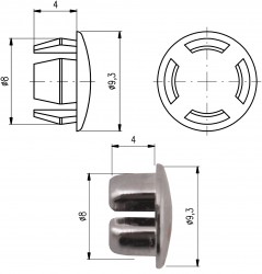 RAV Slezák - Značenie na rúčku chróm, Farba: plast - chróm - 2 ks, Rozmer: ⌀8 (SD0160-1)