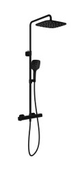 RAVAK - 10° Free Sprchový set s batériou, 25x25 cm, 3 prúdy, matná čierna (X070643)