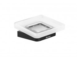 RAVAK - 10° Mydlovnička s držiakom, čierna/sklo (X07P556)