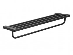 RAVAK - 10° Polica s držiakom uteráku, 63 cm, čierna (X07P563)