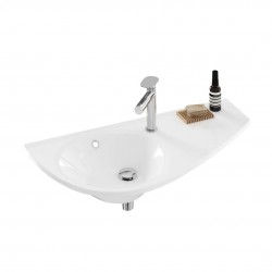 RAVAK - Avocado Umývadlo, 85x45 cm, s prepadom, s otvorom na batériu, odkladacia plocha vpravo, biela (XJ1P1100000)