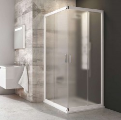RAVAK - Blix Rohový sprchovací kút posuvný štvordielny BLRV2-80, 78 cm-80x78 cm-80 cmx190 cm-farba biela, sklo grape (1LV40100ZG)
