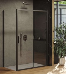 RAVAK - Blix Sprchová stena BLSPS-90, 89-90 cm, čierna/číre sklo (X9BM70300Z1)