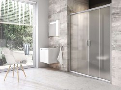 RAVAK - Blix Sprchové dvere posuvné štvordielne BLDP4, 187-191 cm-farba satin, sklo grape (0YVL0U00ZG)