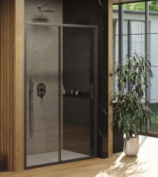 RAVAK - Blix Sprchové dvere Slim BLSDP2-100, 98-101 cm, čierna/číre sklo (X0PMA0300Z1)