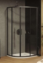 RAVAK - Blix Sprchový kút Slim BLSCP4-90, 90x90 cm, čierna/číre sklo (X3BM70300Z1)