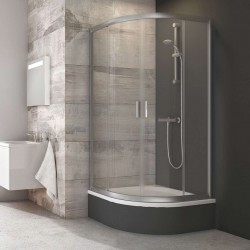 RAVAK - Blix Štvrťkruhový sprchový kút štvordielny BLCP4-80 Sabina, 78-80 cm, satin/čiré sklo (3B240U40Z1)