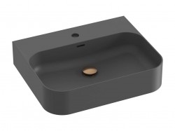 RAVAK - Ceramic Umývadlo 55x45 cm, s prepadom, otvor na batériu, antracit (XJX03155005)