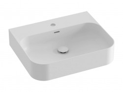 RAVAK - Ceramic Umývadlo 55x45 cm, s prepadom, otvor na batériu, matná biela (XJX0E155006)
