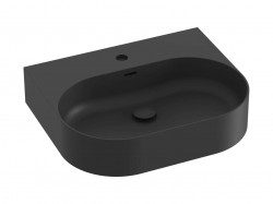 RAVAK - Ceramic Umývadlo 55x45 cm, s prepadom, otvor na batériu, matná čierna (XJX0D155003)
