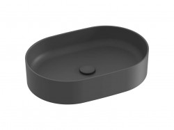 RAVAK - Ceramic Umývadlo na dosku 55x37 cm, bez prepadu, bez otvoru na batériu, antracit (XJX03155000)