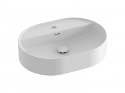 RAVAK - Ceramic Umývadlo na dosku 55x40 cm, s prepadom, otvor na batériu, matná biela (XJX0E155001)