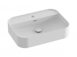 RAVAK - Ceramic Umývadlo na dosku 55x40 cm, s prepadom, otvor na batériu, matná biela (XJX0E155005)