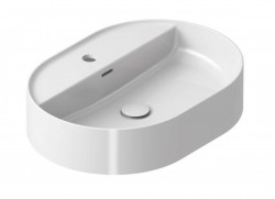 RAVAK - Ceramic Umývadlo na dosku, 55x40 cm, s prepadom, s otvorom na batériu, biela (XJX01155003)