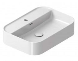 RAVAK - Ceramic Umývadlo na dosku, 55x40 cm, s prepadom, s otvorom na batériu, biela (XJX01155005)