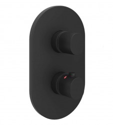 RAVAK - Chrome II Termostatická batéria pod omietku, na 3 spotrebiče, čierna (X070469)