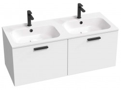 RAVAK - Chrome II Umývadlová skrinka 120x47x49 cm, 2 zásuvky, lesklá biela (X000001747)