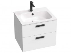 RAVAK - Chrome II Umývadlová skrinka 60x50x49 cm, 2 zásuvky, lesklá biela (X000001744)