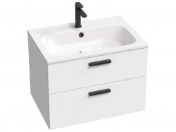 RAVAK - Chrome II Umývadlová skrinka 70x50x49 cm, 2 zásuvky, lesklá biela (X000001745)