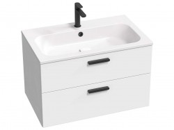 RAVAK - Chrome II Umývadlová skrinka 80x50x49 cm, 2 zásuvky, lesklá biela (X000001746)